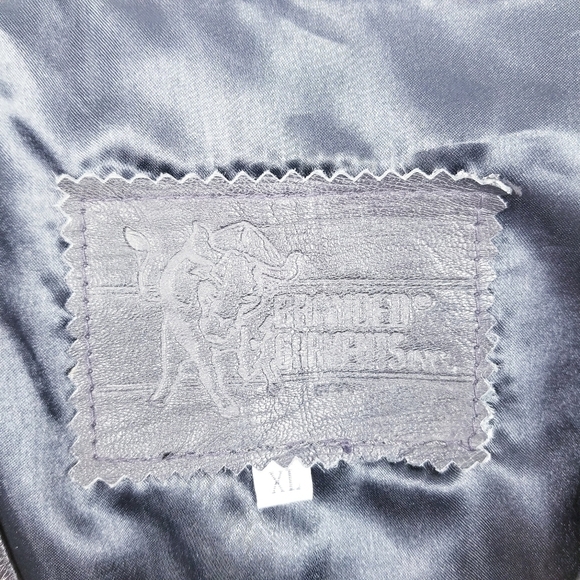 Branded Garments Leather Vest Camel Cigarettes Logo Black USA Vintage size XL - Picture 3 of 9